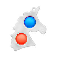 Антистресс Игрушка Trend-Box Симпл Димпл Белый Единорог с карабином - 2 пупырки QT, код: 6544028