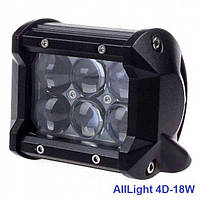 Фара-LED Прямоугольник 18W 98*73*65mm (3W*6) 10-30V Дальний / Spot (4D - 18W/S) TC