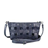 Кожаная плетеная женская сумка BlankNote Пазл Crazy Horse S Синяя (BN-BAG-31-nn) LW, код: 1277489