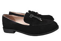 Туфлі жіночі з натуральної замші на низькому ходу Чорні Farinni 163-21DTC 37 QT, код: 7365915