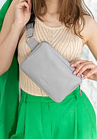 Кожаная женская поясная сумка Dropbag Mini серая BlankNote LW, код: 8117044