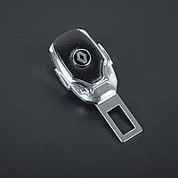 Заглушка ремня безопасности металл "Renault" (1шт) цинк.сплав + кожа + вход под ремень "FLY" (тип №3) TC
