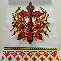 Рушник на хрест орнамент 1,5*26 см красный