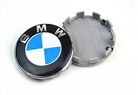 Колпачки на титаны "BMW" (65/68мм) хром/черн.синий пластик логотип (4шт) AB