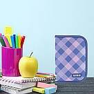 Пенал без наповнення Kite Purple Chequer K24-622-3, 1 відділення, 2 відвороти, фото 6