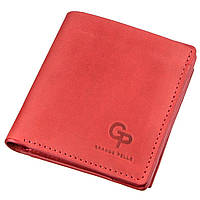 Кожаное портмоне унисекс с накладной монетницей GRANDE PELLE 11224 Красное QT, код: 1674544