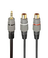 Аудио-кабель Cablexpert RCA - 2хRCA (M F), 0.2 м, Black (CCAP-RCAM2F-0.2M) FT, код: 6703726