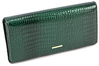 Кошелек лаковый с тисненной кожей для женщин Marco Coverna MC-403-6061-7 (JZ6597) зелёный QT, код: 8057782