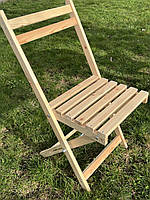 Розкладний деревʼяний стілець садові меблі натуральне дерево сосна