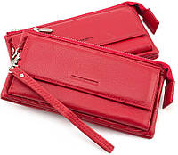 Компактный кошелек-клатч с блоком для карточек 10,5х20,5 Marco Coverna 6052-2(17841) красный QT, код: 8058024