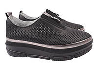 Туфлі жіночі з натуральної шкіри на низькому ходу Чорні Guero 411-21LTCP 38 PZ, код: 7365508