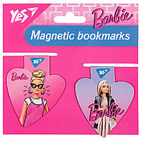 Закладки магнитные Yes Barbie heart, 2шт