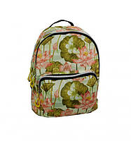 Принтованный рюкзак, рюкзак с принтом цветы 19-23, прогулочный рюкзак на молнии, вместительный женский рюкзак