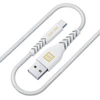 Кабель Luxe Cube Kevlar USB-microUSB, 1.2м, белый (8886668686266) UL, код: 6713449