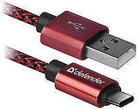 Кабель Defender USB09-03T PRO USB2.0, AM-Type-C Red, 1m (87813) (6499808) UL, код: 1859667