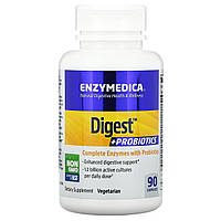 Ферменты и пробиотики Digest + Probiotics Enzymedica 90 капсул UL, код: 7699865
