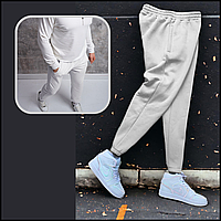 Свободные тонкие молодежные классные спортивные белые штаны демисезонные однотонные