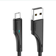 Зарядный кабель Rousseau черный ESSAGER Fact charge micro USB 1метр 2.4A UL, код: 8382026