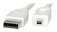 Кабель пристроїв Roline USB2.0 A-mini 4p M M 1.8m Fuji D4.0mm білий (11.02.8418) UL, код: 7454313