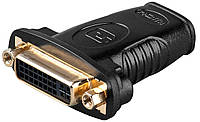 Перехідник моніторний Goobay HDMI-DVI F F 24+5 Integrated Gold чорний (75.06.8690) UL, код: 7454641