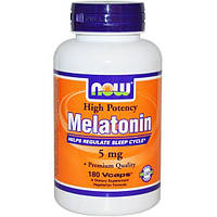 Мелатонин для сна NOW Foods Melatonin 5 mg 180 Veg Caps UL, код: 7518473