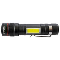 Фонарь ручной встроенный аккумулятор X-Balog BL-520-T6 ХРЕ + COB mircoUSB zoom Черный XN, код: 8093845