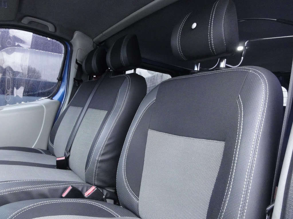 Авточехлы (кожзам и ткань, Premium) Передние сиденья 1 и 1 для Renault Trafic 2001-2015 гг AB - фото 4 - id-p2172101081
