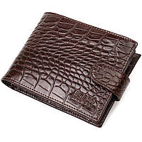 Функціональний гаманець для чоловіків із натуральної шкіри з тисненням під крокодила BOND 21998 К DH, код: 8323729