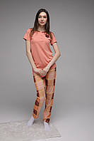 Пижама женская Teknur 74808 L Оранжевый (2000989520382) UT, код: 7884768