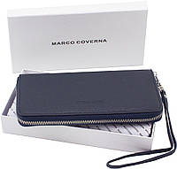 Вместительный кожаный кошелек на молнии 20х10 Marco Coverna 77006-5(18029) синий DH, код: 8058035