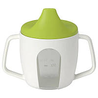 Чашка-поїлка дитяча IKEA BORJA 200 мл Білий зелений IN, код: 7765845