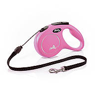 Повідець-рулетка Flexi для собак трос Classic M (5 м, до 20 кг) рожевий KC, код: 7739931