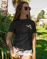 Женская футболка Mishe Патриотическая принтованная 44 Черный (200226) QT, код: 7952002