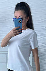 Жіноча літня базова однотонна футболка з легкої бавовни