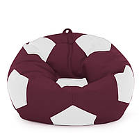 Кресло мешок Мяч Оксфорд 120см Студия Комфорта размер Большой Бордовый + Белый IN, код: 6498900