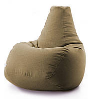 Безкаркасне крісло мішок груша Coolki Рогожка XXXL 140x100 коричневий IN, код: 6719417