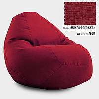 Безкаркасне крісло мішок груша Овал Coolki Рогожка XL 105x85 червоний IN, код: 6719658