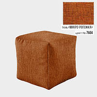Бескаркасное кресло пуф Кубик Coolki 45x45 Оранжевый Микророгожка (7904) IN, код: 6719751