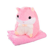Мягкая игрушка с пледом Bambi Хомяк 120x154 см Розовый (М12102-P) IN, код: 8143224