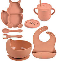 Набор детской силиконовой посуды 2Life Y27 7 шт Оранжевый (vol-10080) IN, код: 7824056