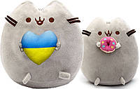 Набор мягких игрушек ST Пушин кэт с сердцем и Pusheen cat с пончиком 21х25 см и18х15 см Серый IN, код: 8103074