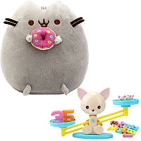 Мягкая игрушка 2Life Pusheen cat с пончиком 23х25 см Серый и Детская обучающая игра математич IN, код: 8388269