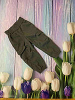 Дитячі вельветові штани для хлопчика зеленого кольору з кишенями р.80-122