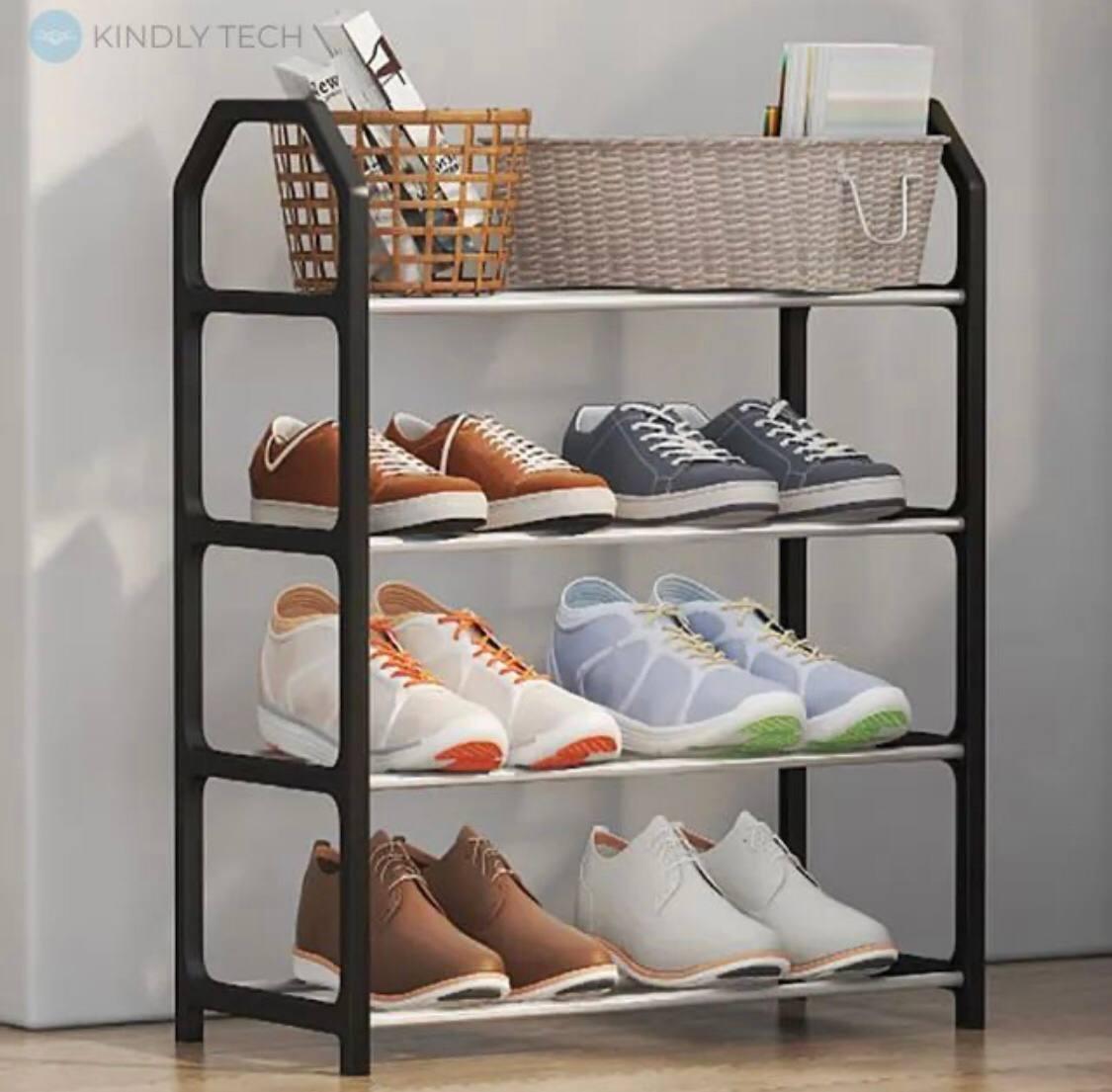 Универсальная полка для обуви на 4 яруса в прихожую Shoe Rack LY-530, Тумба-стеллаж под обувь tmt - фото 1 - id-p2172219839