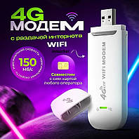 USB модем LTE 4G Wi-Fi модем HotSpot карманный мобильный вай фай роутер для сим-карты белый