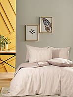 Комплект постельного белья Renovation of home Plaist DF бежевый розовый Евро IN, код: 8060138