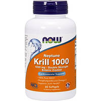 Масло криля NOW Foods Neptune Krill Oil 1000 mg 60 Softgels IN, код: 7518491