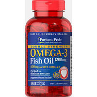 Омега 3 Puritan's Pride Double Strength Omega-3 Fish Oil 1200 mg 180 Softgels IN, код: 7518820