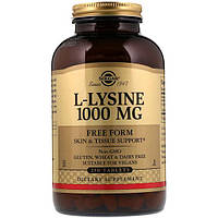 Лизин Solgar L-Lysine Free Form 1000 mg 250 Veg Tabs IN, код: 7519138