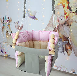 Підвісні гойдалки Мальвінка з матрацом! гойдалка для дітей